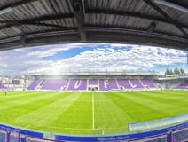 Panorama-Fotografie aus Sicht der Südtribühne, Stadion an der Bremer Brücke