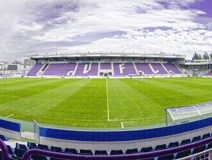 Panorama-Foto mit Sicht auf die Nordtribühne, Stadion an der Bremer Brücke