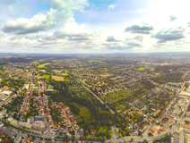 Luftbild-Panorama aus Osnabrück Hafen über Osnabrück