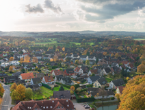  Luftbild-Panorama aus Osnabrück Hellern in Richtung Hasbergen und Teutoburger Wald 