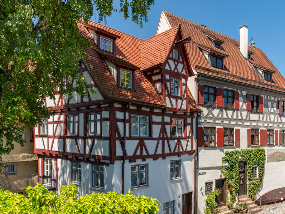 Fachwerkhäuser, der Blick von der Stadtmauer