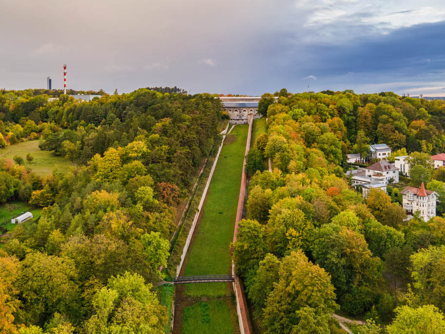 Sicht von oben auf die Wilhelmsburg